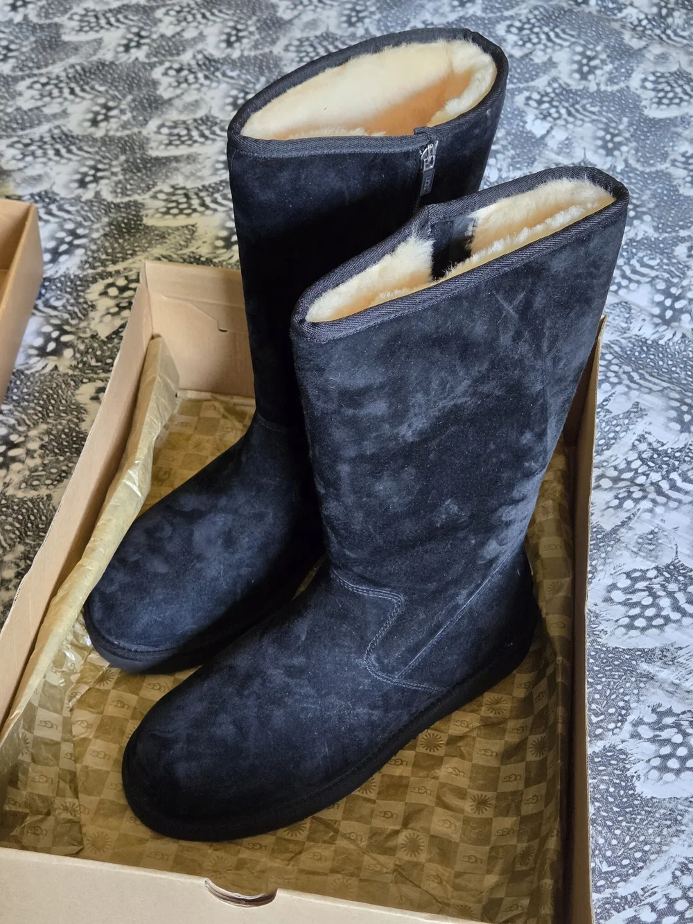 NWOT UGG Women's Sumner Black Suede Side Zip Tall Boots Size 11